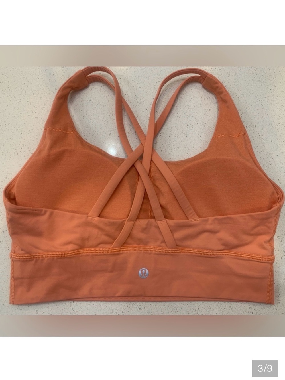 LuluLemon Sports Bra 8 free flow yoga gym peach light orange - Picture 2 of 3